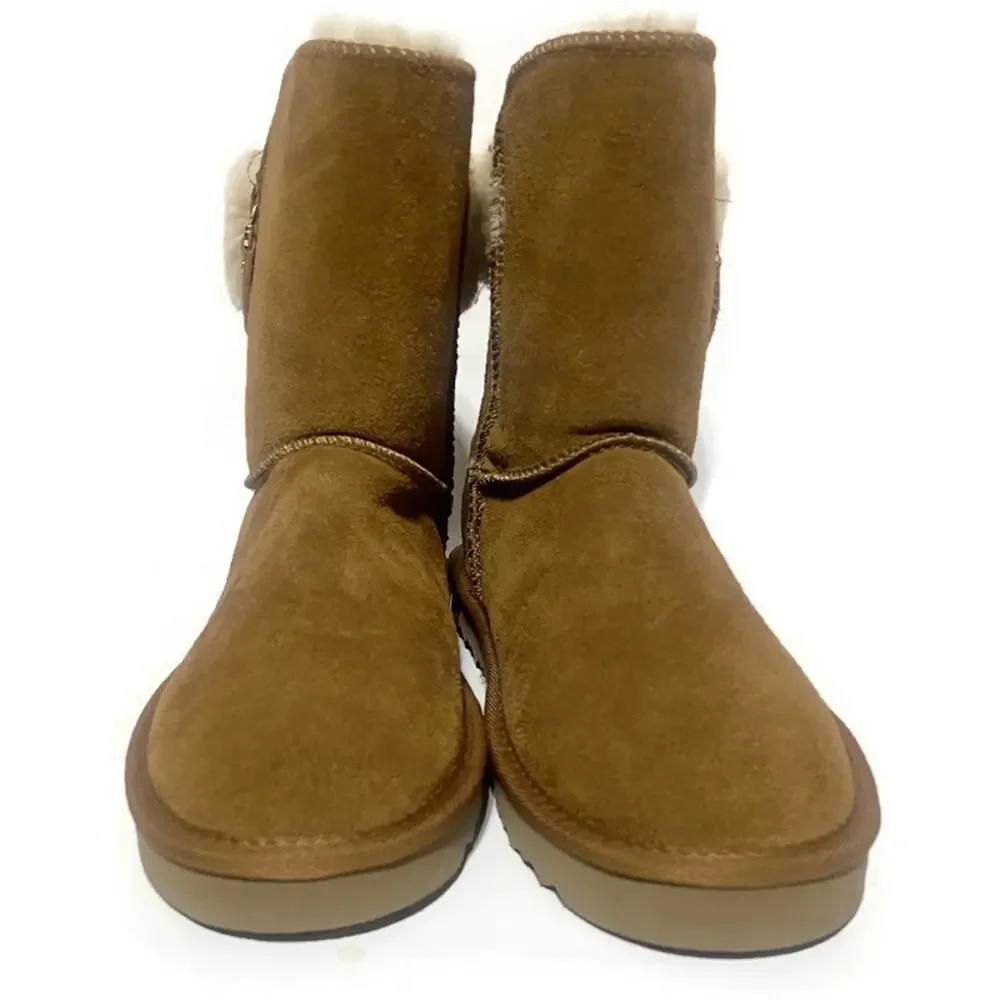 Style & Company Suede Uppers Chestnut Boots Size 9 Faux Fur Lined Mid Calf NWT